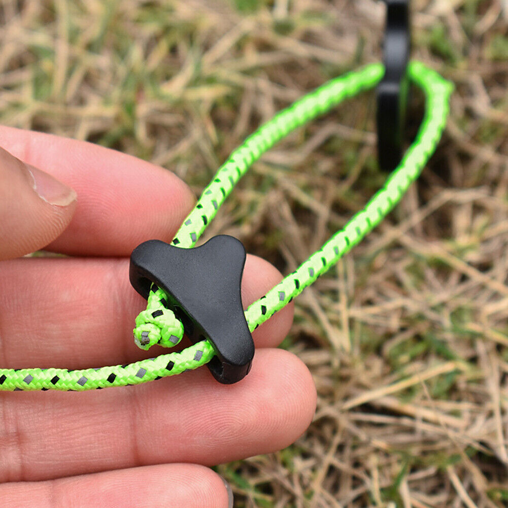 Camping Tent Fastener Rope Buckles Anti Slip Cord Adjuster Tools (10pcs)