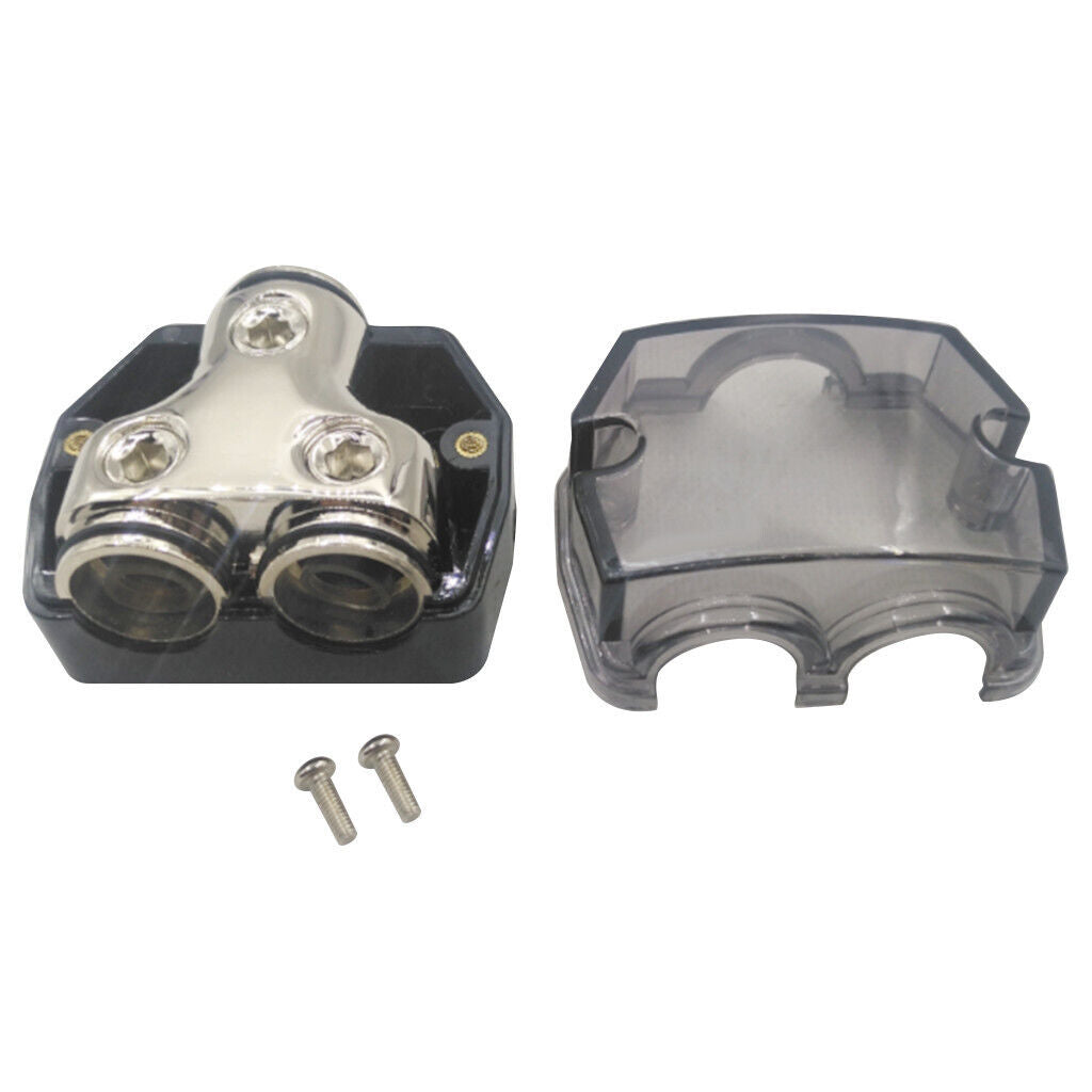 Ground Distribution Block, 1 x 0GA In/ 2 x 0GA Out, Nickle Plated Internal