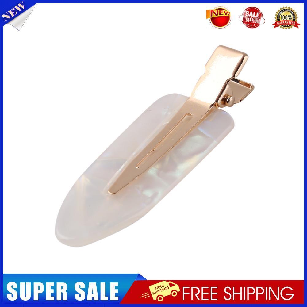 Acetate Leaves Seamless Hair Clip Girls No Bend Crease Bangs Clips (White)