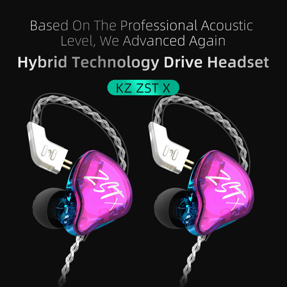 KZ ZST X Hifi Sport Headset Wired In-Ear Gaming Headphones w/o Mic (Purple)