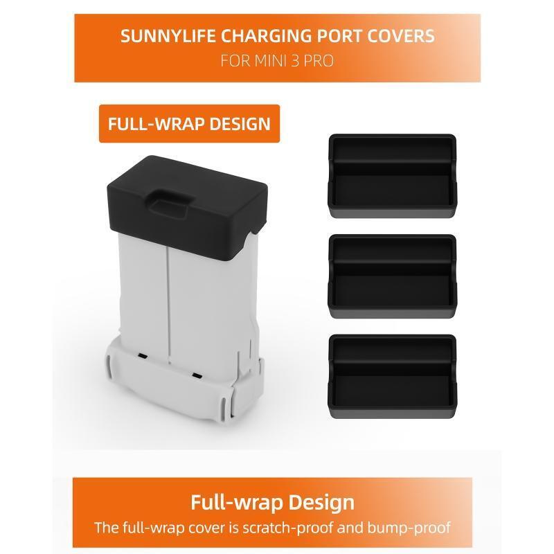3pcs Battery Dust Cover Protector Silicone Dust-Proof Cap for Mini3 Pro Drone