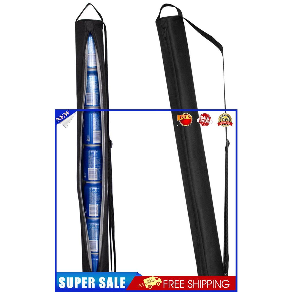 Golf Cooler Bag - 7-Can Beer Sleeve Cooler Sling for Beer Lover (Black)
