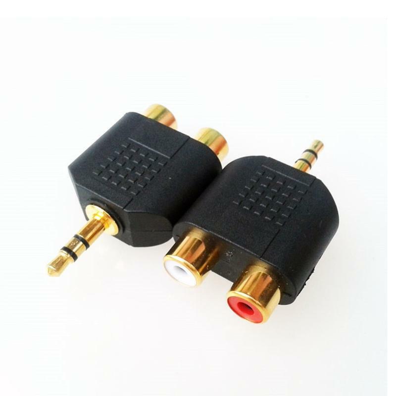 3.5mm Audio Stereo Jack Male To 2 RCA Female Audio Jack Dual Channel Connector