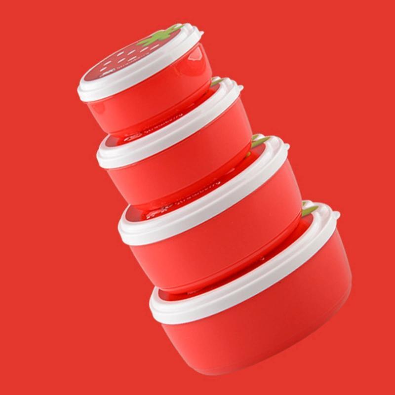 4 Pcs Cute Lunch Box Set Bento Box Food Storage Container Not Easy to Leak