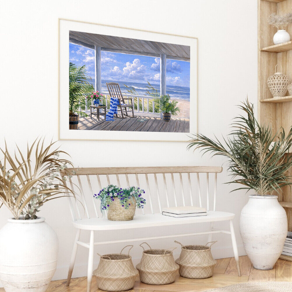 Afternoon by Sea Paint By Numbers Kit DIY Frameless Art Picture On Canvas