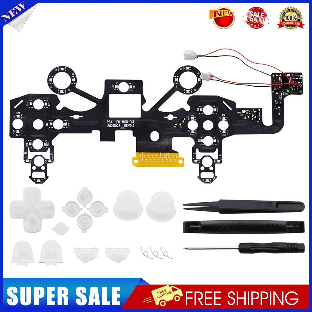 DIY Wireless Gamepad Game Controller Light Board LED Repair Set for PS4
