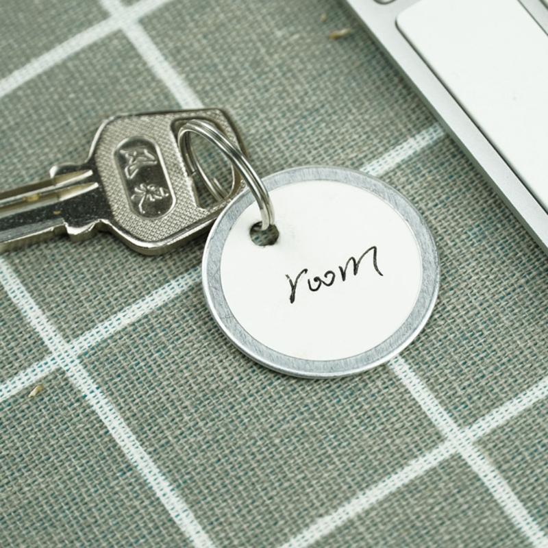 50Pieces/Set Round Tags Paper Labels Blank Hang Tags with Metal Rim & Keyring