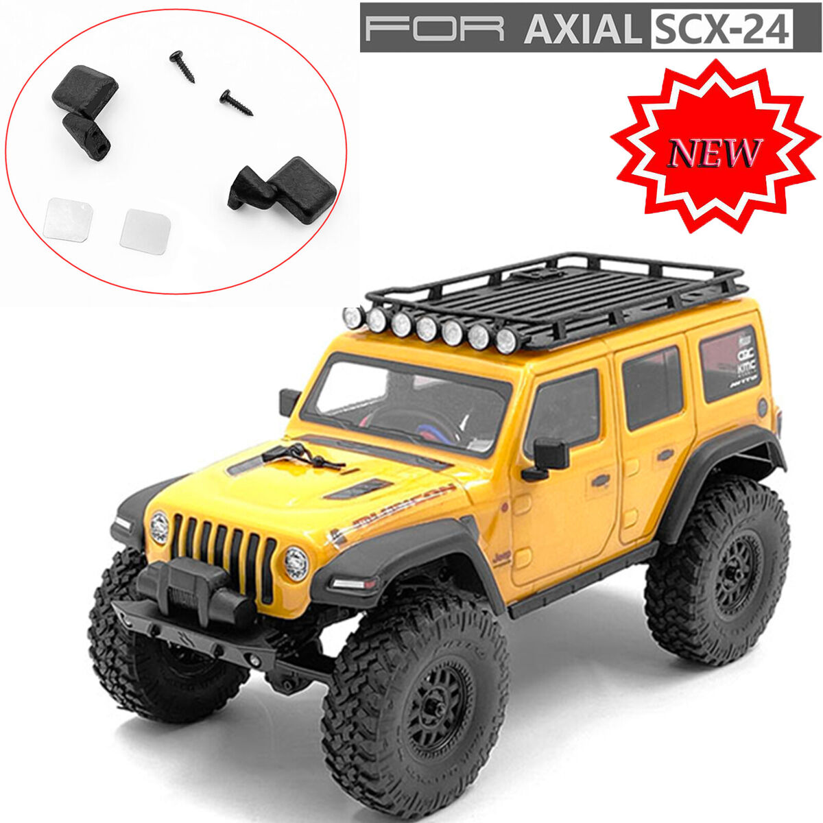 Rearview Mirror Modification Part for Axial SCX-24 1/24 Jeep RC Crawler Car New