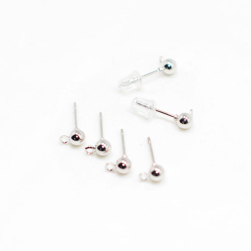 200x Ear Pin Studs with Loop Earring Post Findings DIY Crafts Accessories