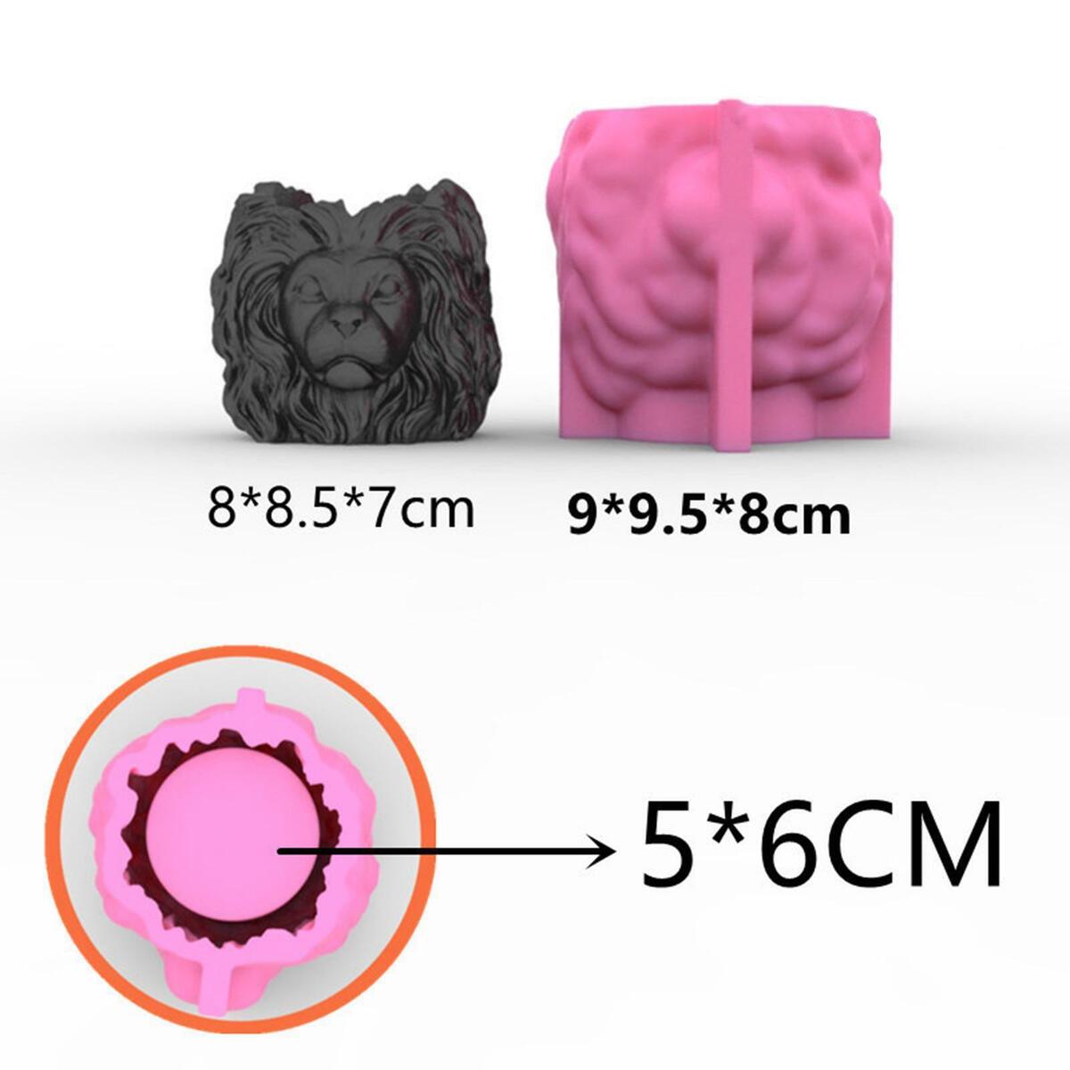 Lion Head Shaped Plant Pots Planter Silicone Mold DIY Concrete Wax Moulds