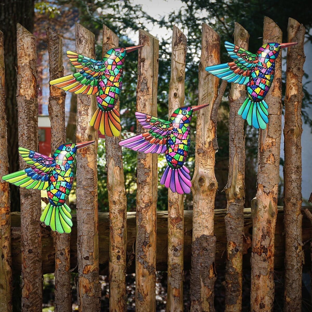 Home Decoration Wall Hanging Garden Craft Metal Hummingbird Ornament Iron Art