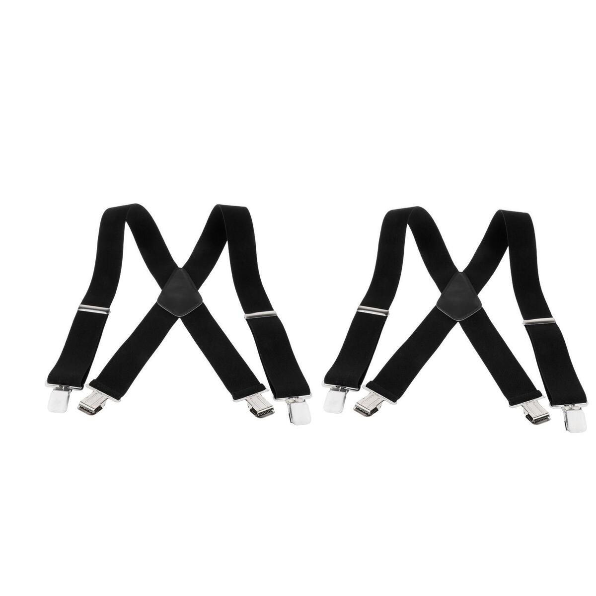 2x Mens Wide Adjustable Braces Suspenders Elastic Clip on Trousers Jeans XShape