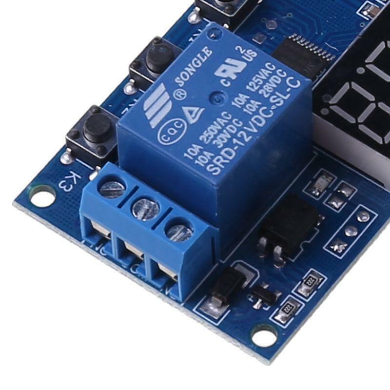 12V DC LED Display Digital Delay Timer Control Switch Module PLC Automation