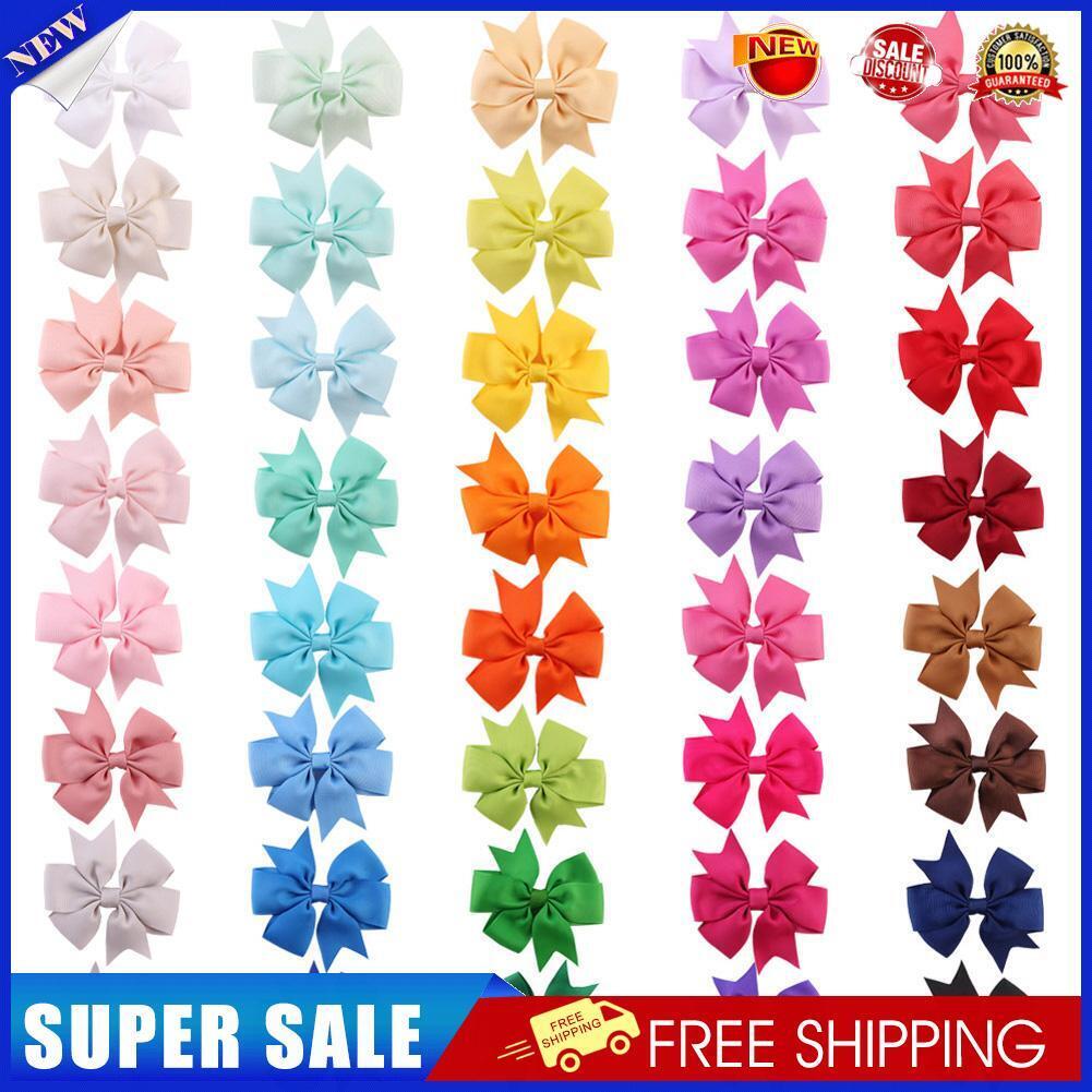 40 pcs Children Hairpins Fishtail Bow hair Clip Ribbon Alligator Clip for B