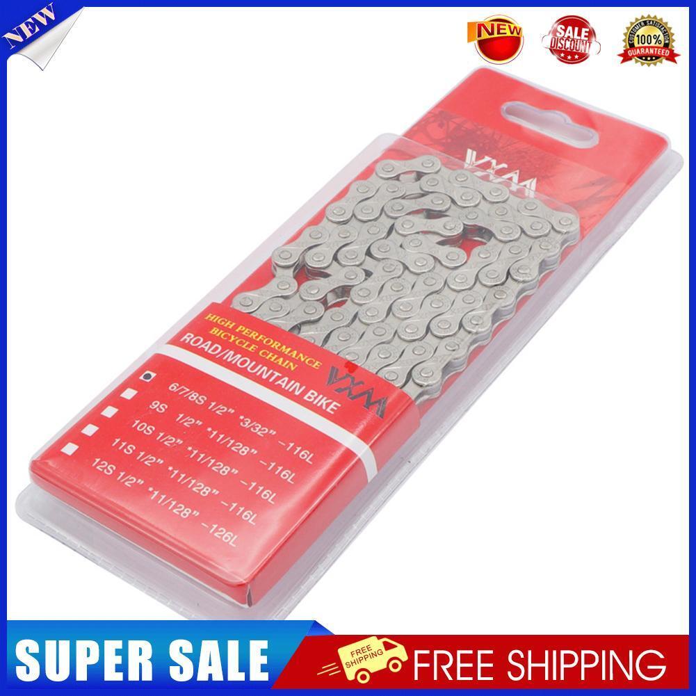 6 7 8 Speed Bicycle Chain Carbon Steel Bike Chain 1/2 x 2/32 inch 116 Links