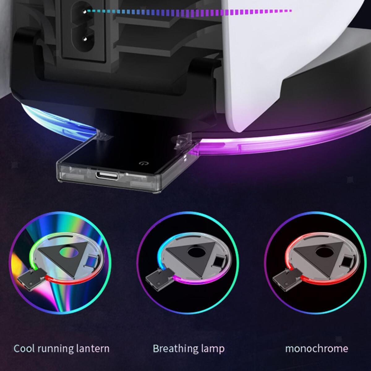 PS5 LED RGB Luminous Base High Efficiency Game Accessories Low Noise Plug and