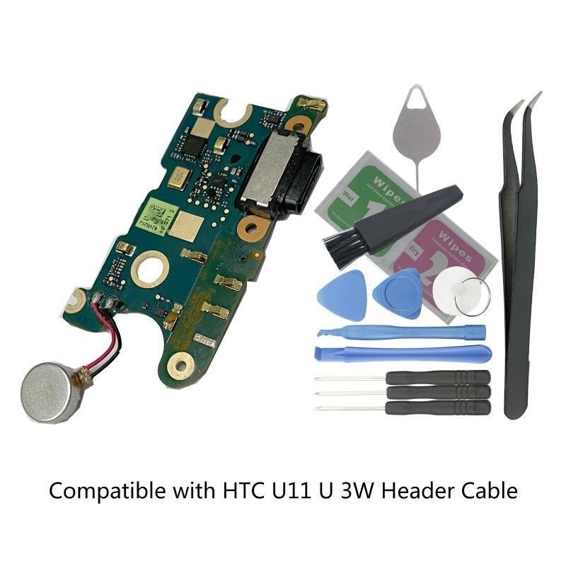 USB Charging Port Connector Microphone Flex Cable Replace for HTCU11 with Tools