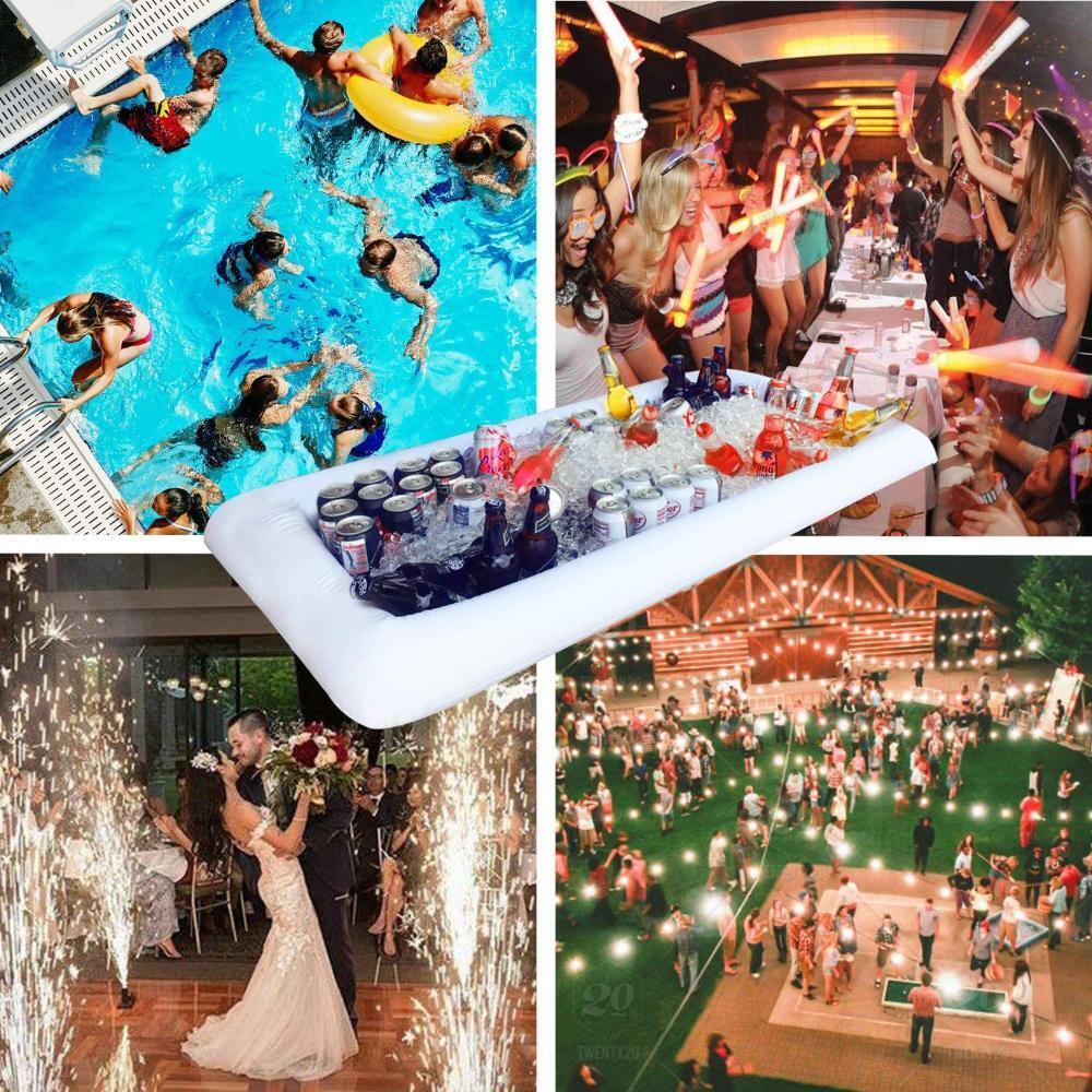 Pool Floating Tray Drink Float Food Fruit Containers Inflatable Ice Bucket