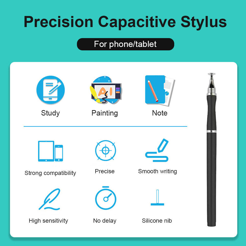 Dual-Head Mobile Phone Stylus Pencil Touch Screen Tablet Smooth Pen (Black)