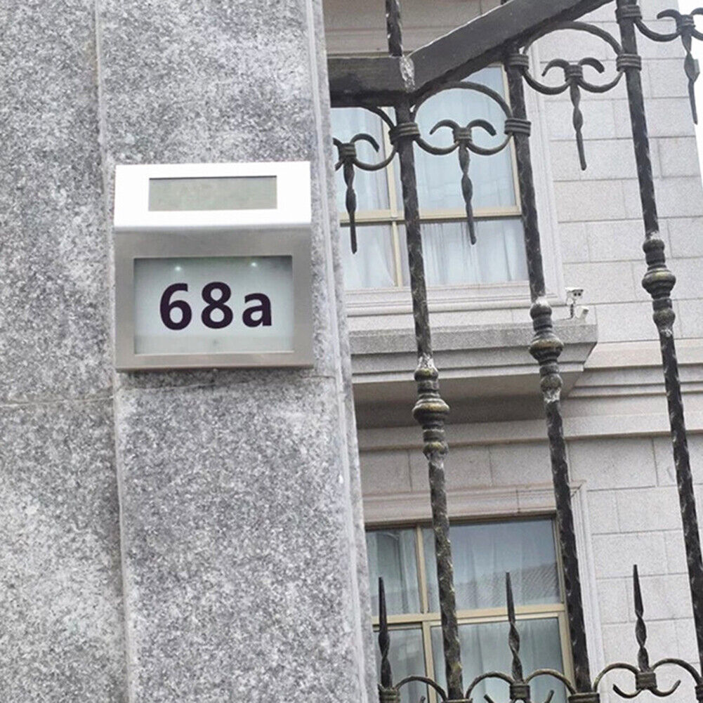House Number LED Solar Lamp Waterproof Outdoor Address Number Sign Light