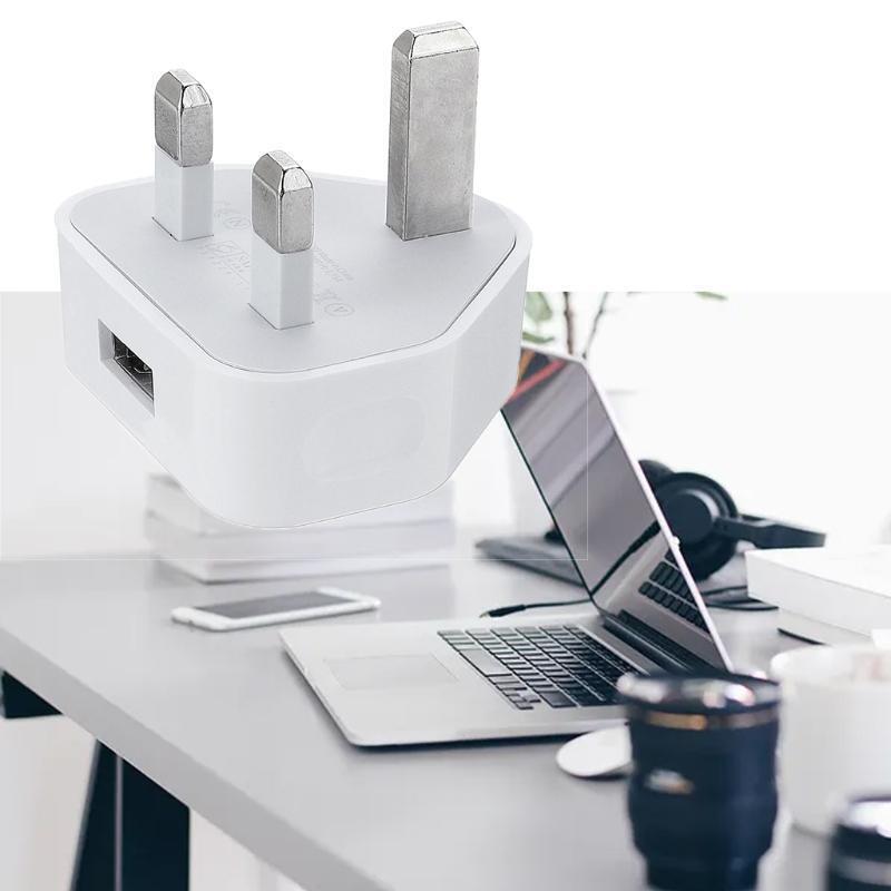 UK 3 Pin Power Plug USB Charger For Phones Humidifiers Air Purifiers Massagers