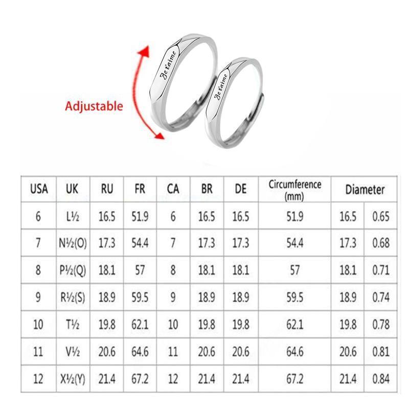 Matching Rings Set for Couple I Love You Promise Rings Engagement Wedding Ring