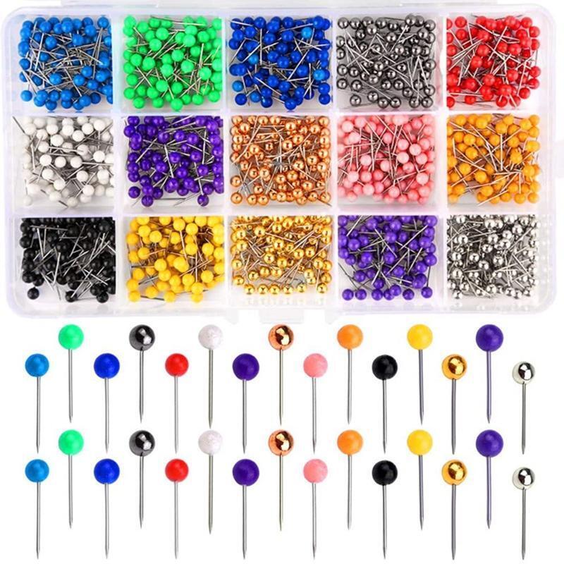 Map Push Pins Round Head Thumbtacks for Picture Bulletin Board Corkboard 900 PCS