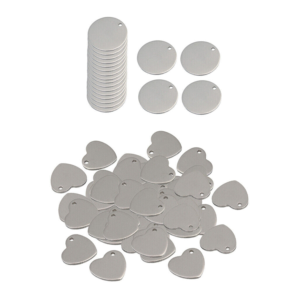 70pcs Stamping Tag Heart Dangle  Pendants DIY Necklace Jewelry Findings