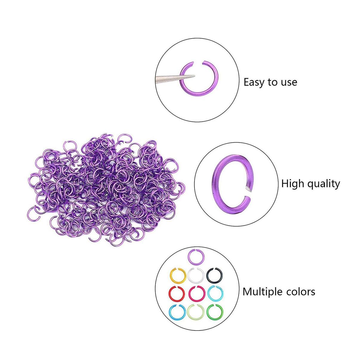 2250x 6mm Open Jump Rings Metal for Jewelry Making or Repairing Bracelets