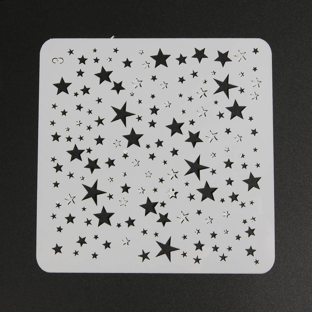 Star Theme Hollow Lace Ruler Embossing Template DIY Photo Album Draw Tool