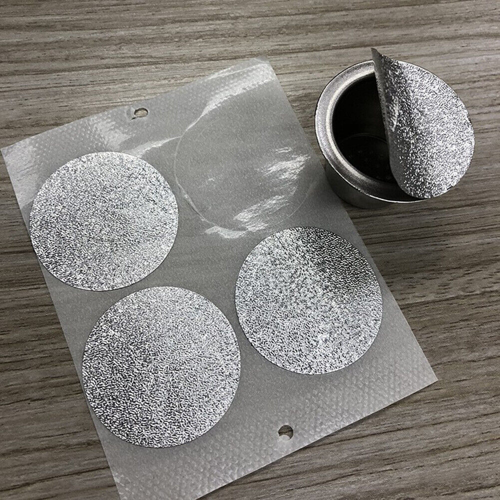 100x Capsule Self Adhesive Aluminum Foil Brewer Lid for Nespresso Coffee