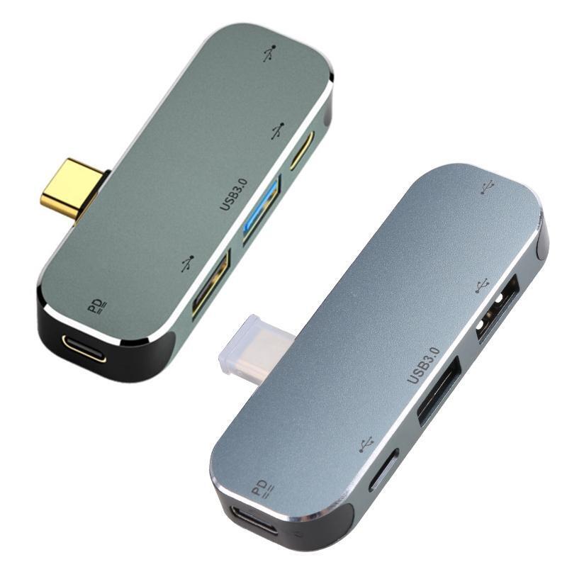 Type C Hub 5 Ports Aluminum Alloy USB Hub 3.0 2.0 Extended Type C Adapter