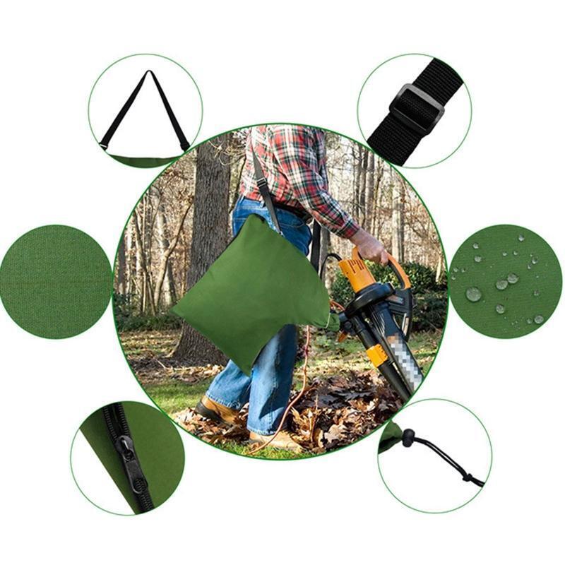 Vacuum Leaf Blower Bag, Zipper and Shoulder Strap Leaf Blower Bag(1 Piece, Green