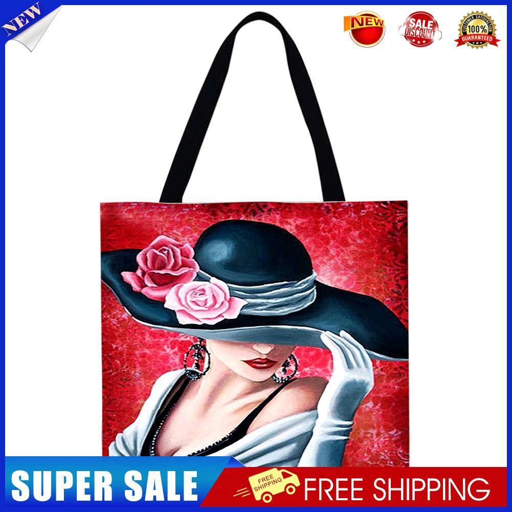 Bowler girl Printed Shoulder Shopping Bag Casual Large Tote Handbag