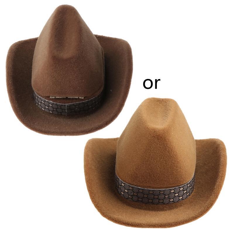 Creative Cowboy Hat Shape Rings Box Jewellery Display Storage Case