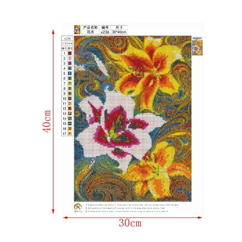 Flower DIY 5D Diamond Embroidery Painting Cross Stitch Home Decor Craft Art Tool