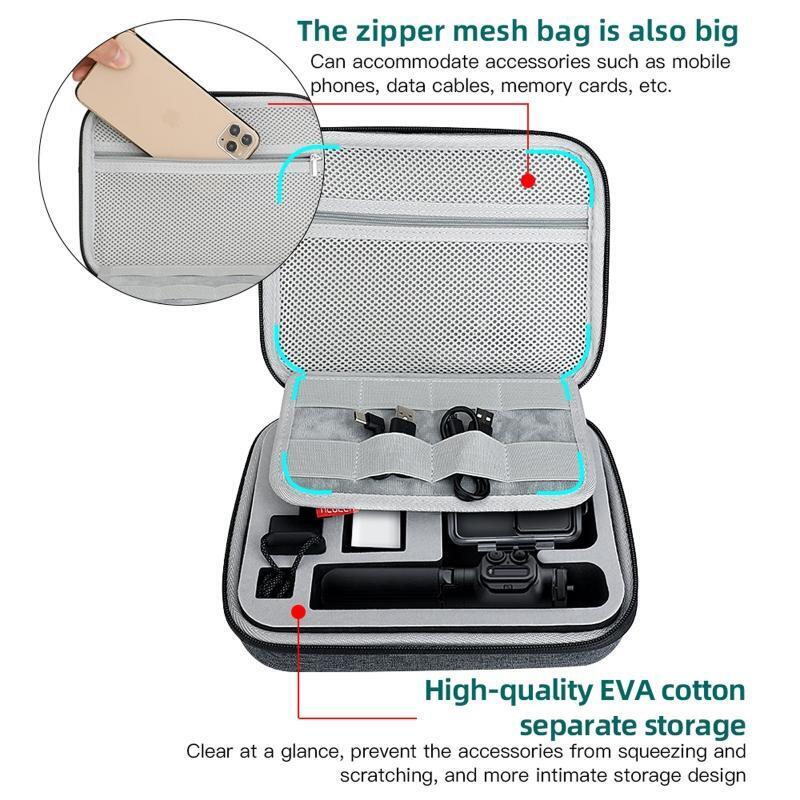 Storage Handbag Travel Carrying Case Pouch for DJI Action 2 Camera Accessories