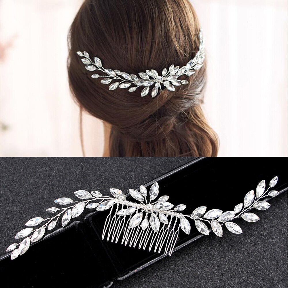 Crown Hair Combs Leaf Crystal Tiara Bridal Hair Ornaments Flower Hair Pin