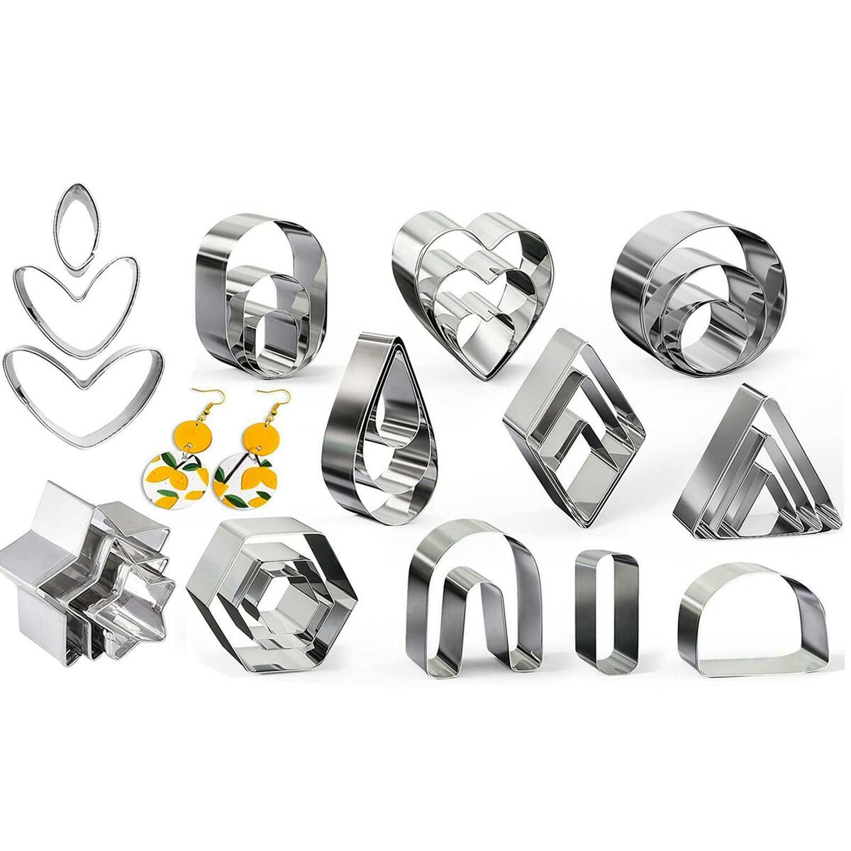 Stainless Steel Earring Cutting Mold DIY Cookie Cutters Set for Cake Biscuit