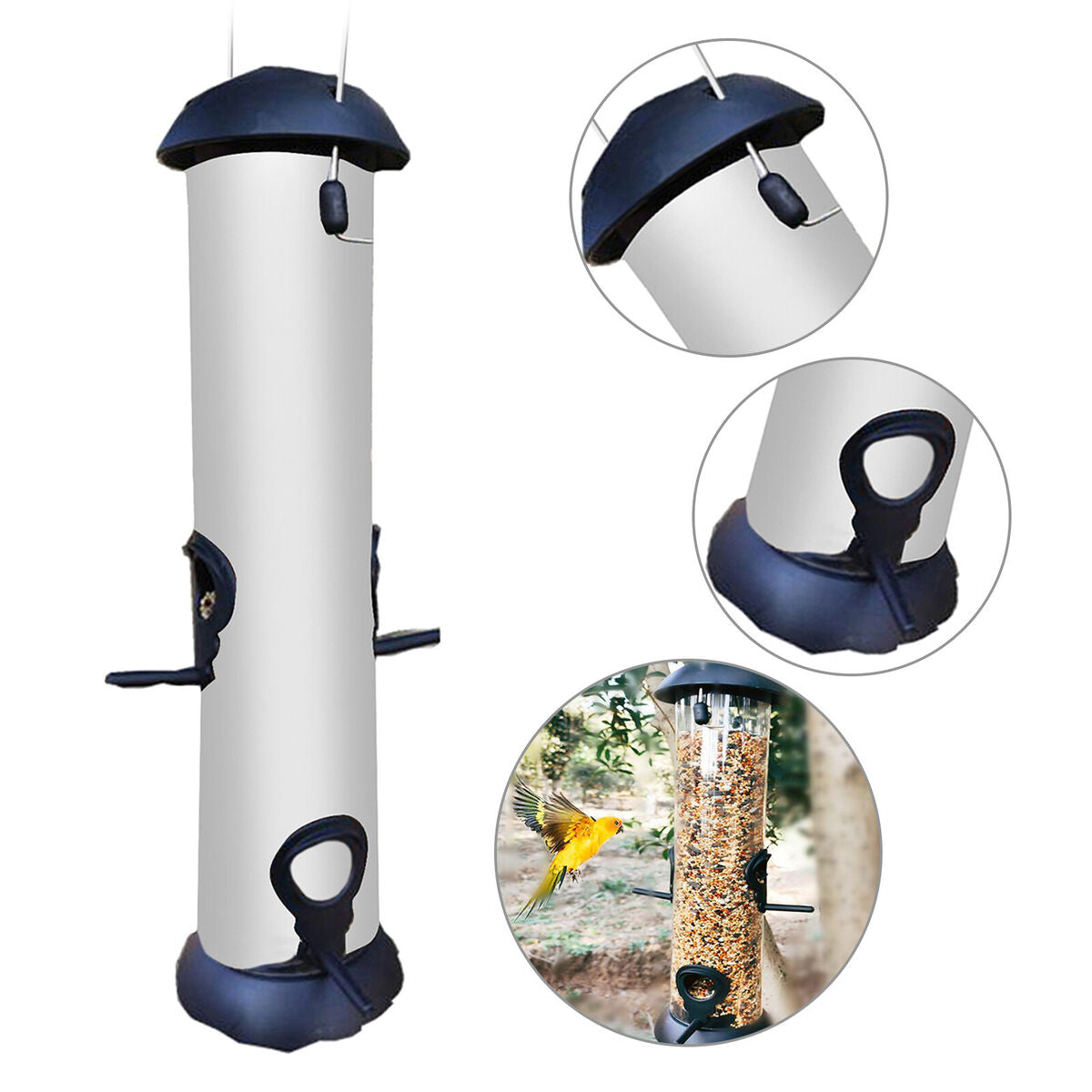 Clear Bird Feeder Classic Tube Feeder Outdoor Hanging  Feeders
