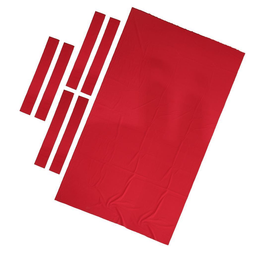 9ft Worsted Billiard Pool Table Cloth Pool Table Felt w/ Cushion Rail Red