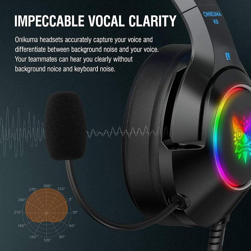 Gaming Headsets Memory Foam Ear Pads Surround Sound Stereo Games and Music