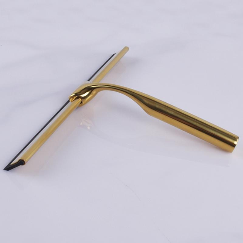 Shower Squeegee Stainless Steel Glass Window Squeegees Non-Slip Blade Handle