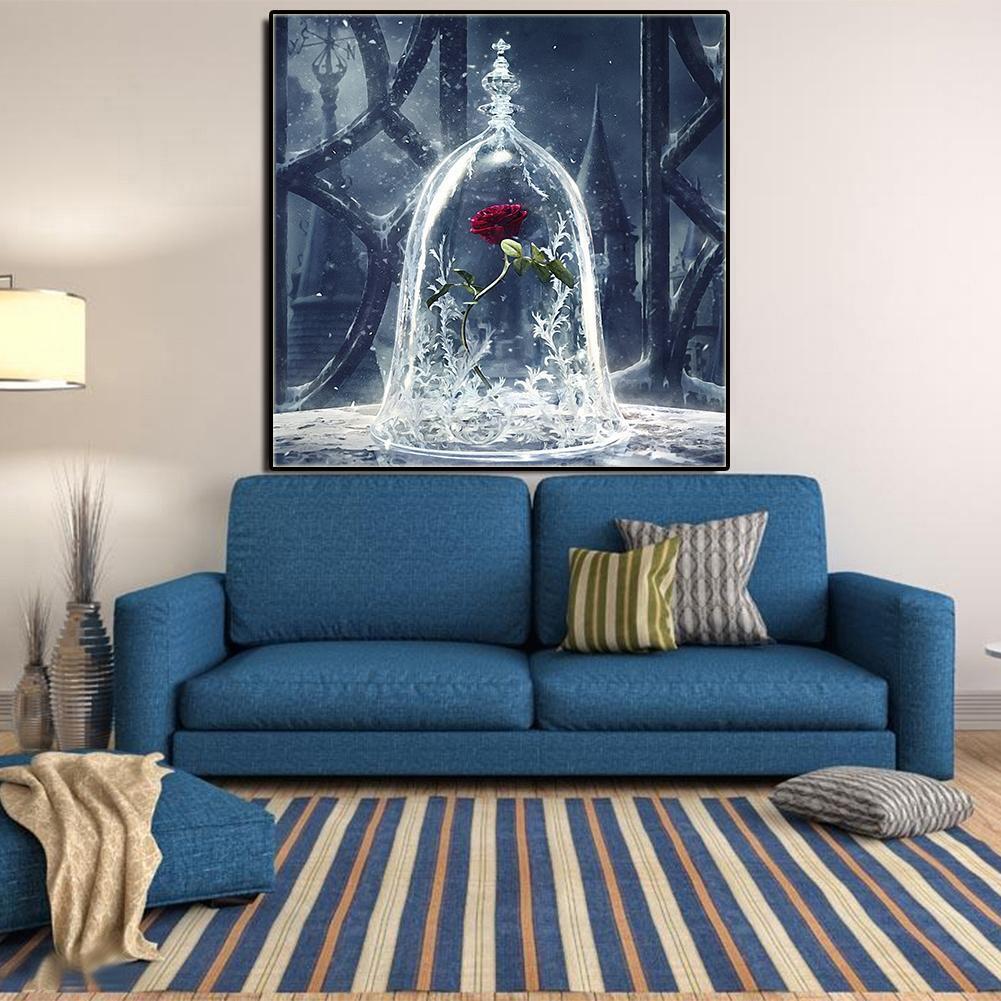 Red Rose 5D Diamond DIY Painting Kit Home Decor Craft 30 X 30cm