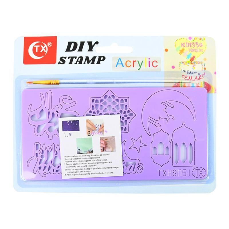Eid Mubarak Press Stamp Molds Cookie Embossed Cutter Ramadan Moon Mold Cake