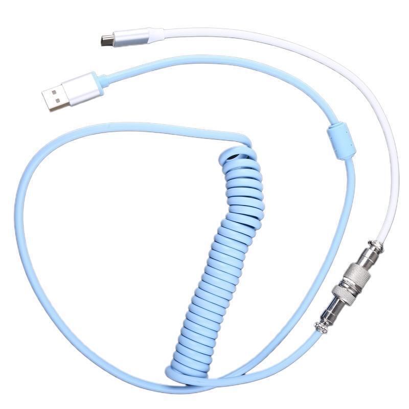 Detachable Aviation Gaming Mechanical Keyboard Coiled Type-C Aviator Connectotor