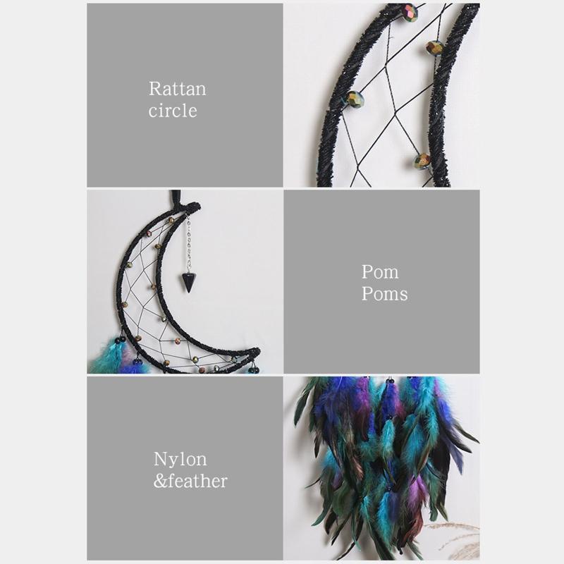 Elegant Dreamcatcher for Kids Moon Dream Catchers Wall Hanging Handmade Craft