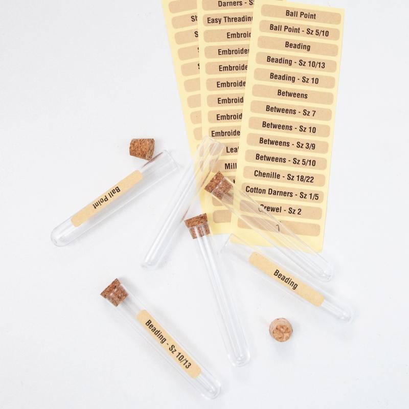 18Pcs Sewing Needles Storage Tubes with Labels Transparent Plastic Storage Case