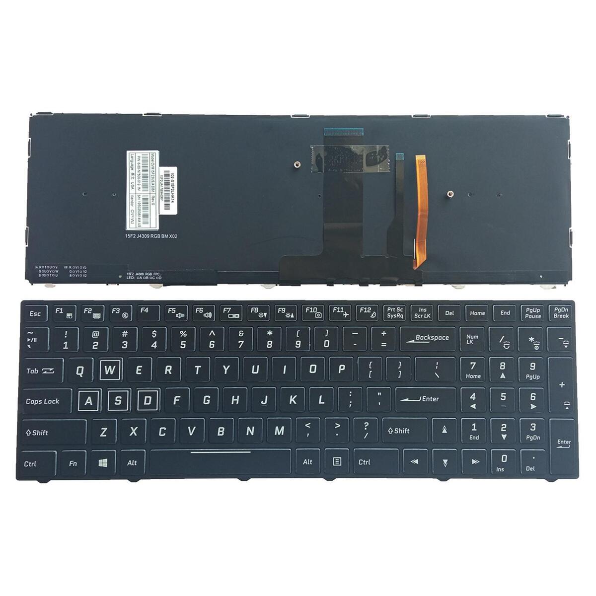 Laptop Keyboard, RGB Backlit English US for N850 N950 6-80-N85H3-191-1 ,Black