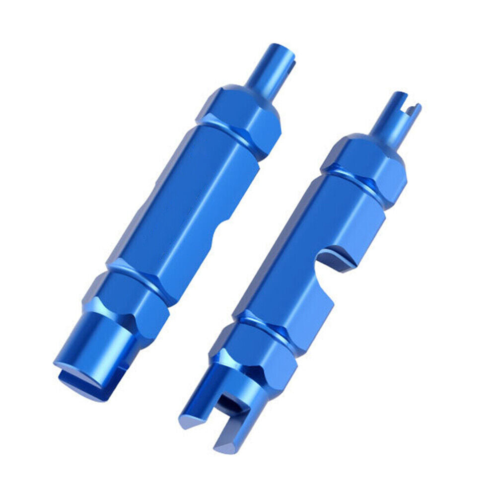 10pcs Aluminum MTB Presta Bicycle Tire Valve Core + Removal Tools (Blue)